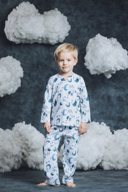 CHRIS - BOYS' PYJAMA SET IN BLUE STARS