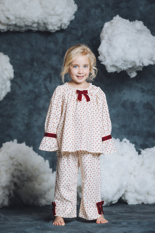 XENIA - CHILDRENS' PYJAMA SET IN ROSE PRINT