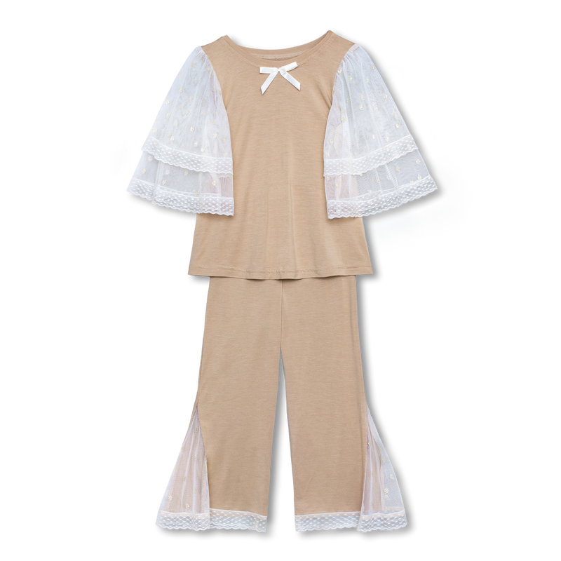 ARINA - GIRLS PYJAMA SET IN CAPPUCCINO  ju