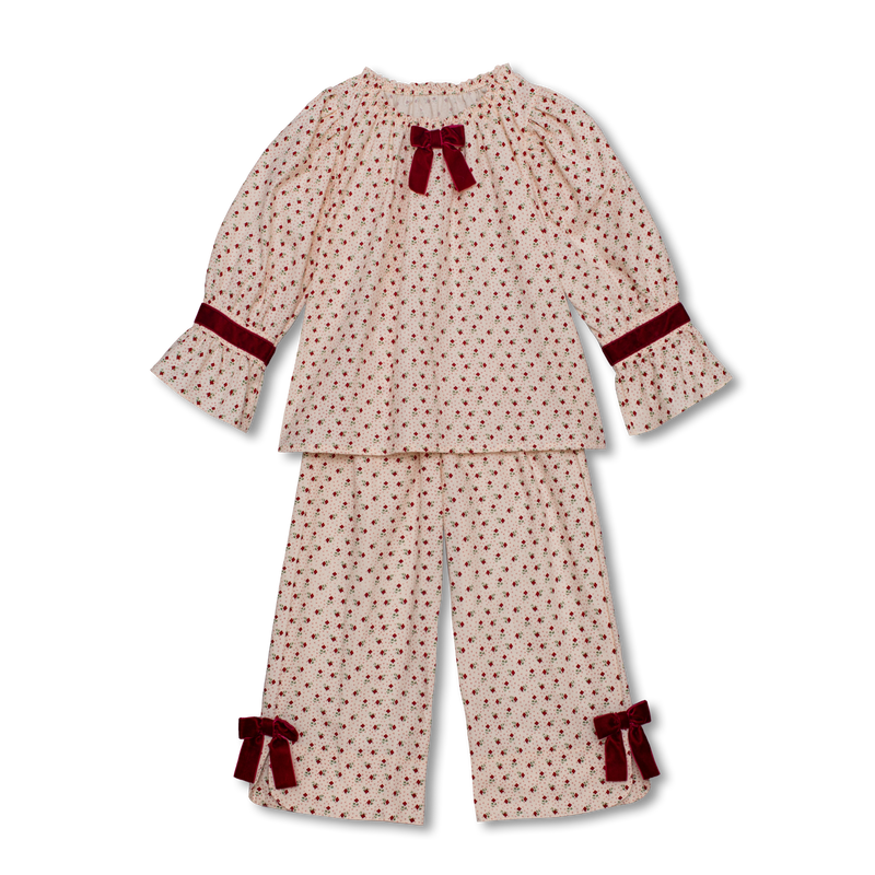 XENIA - CHILDRENS' PYJAMA SET IN ROSE PRINT