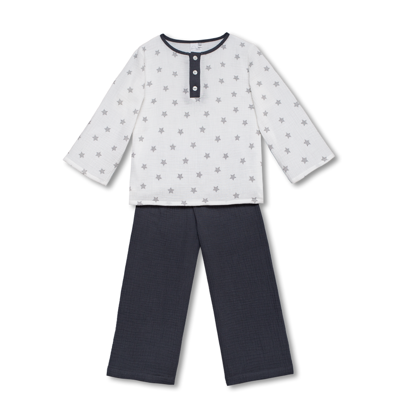 KARL - BOYS' PYJAMA SET IN GREY STARS