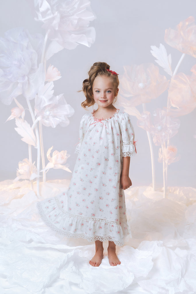 White Nightgown Cotton Nightgowns For Girls Girls Pajamas Size 7-8