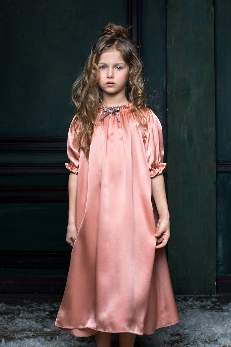 Girls Silk Nightdress - Luxury sleepwear for children - AMIKI Children