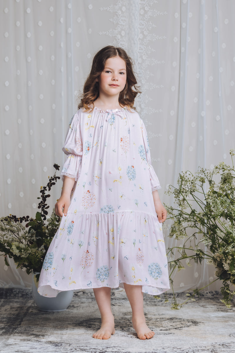 GISELLE - GIRLS VISCOSE NIGHTDRESS PINK LADYBUG PRINT