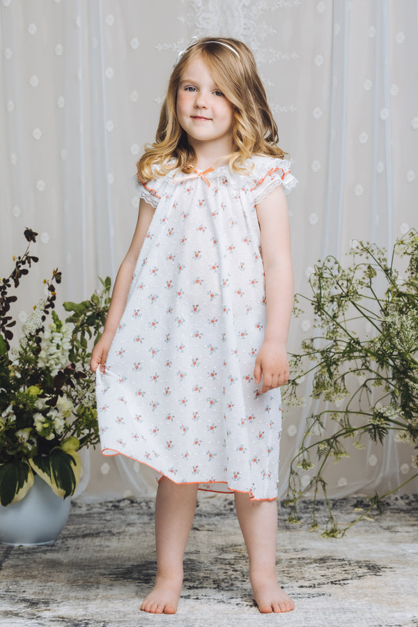 KLARA - GIRLS COTTON NIGHTDRESS PINK FLOWERS