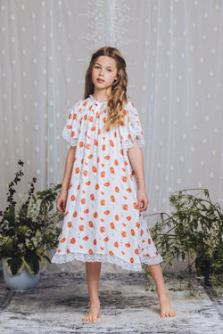 OLIVIA - GIRLS VISCOSE NIGHTDRESS POPPY PRINT