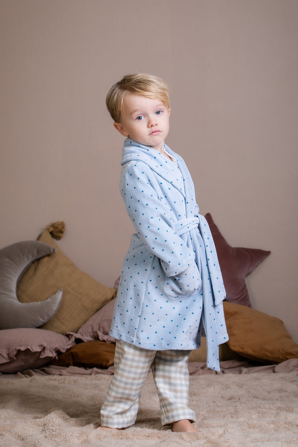 NATHAN - BOYS' BATHROBE IN BLUE STARS