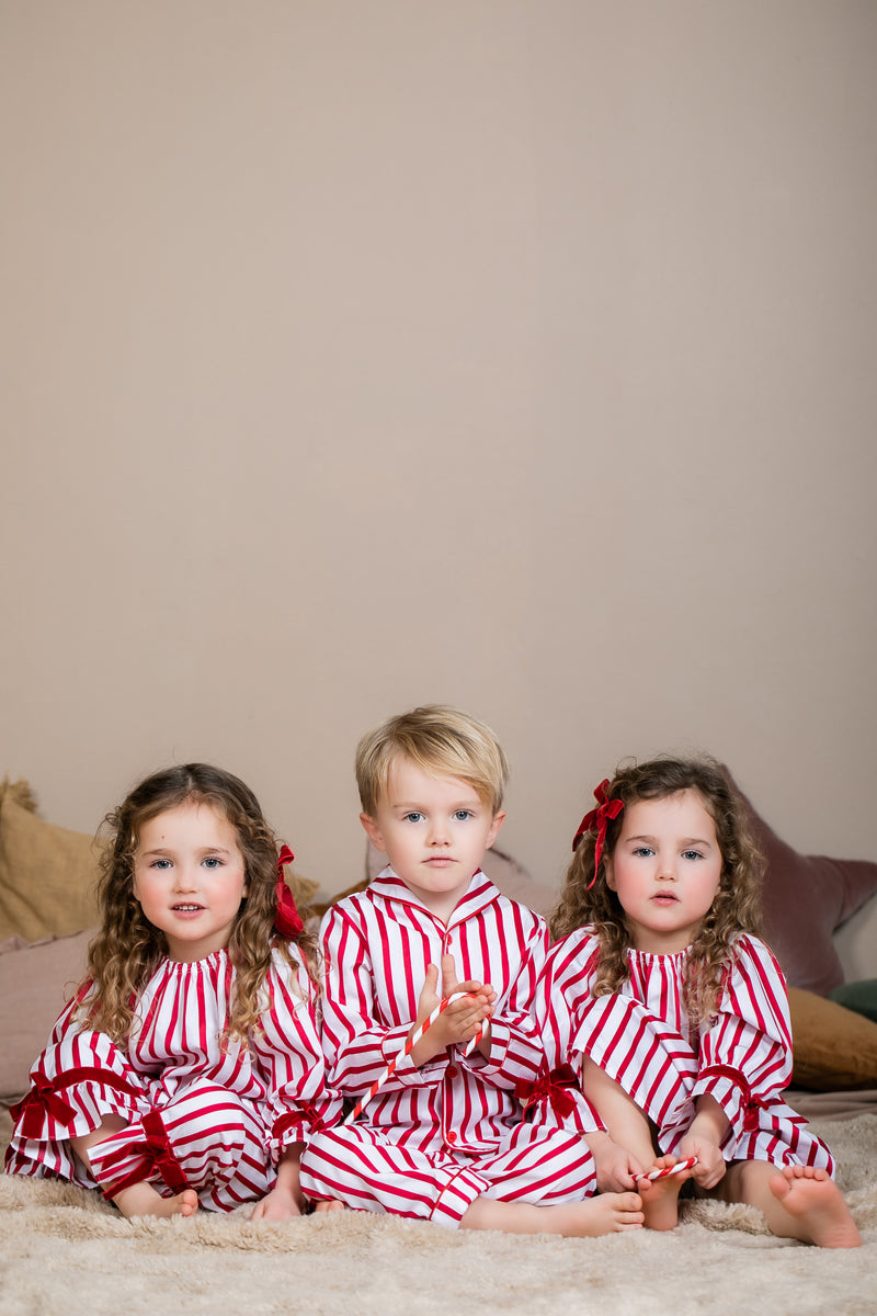 ALEXANDRA - GIRLS NIGHTDRESS IN RED STRIPES