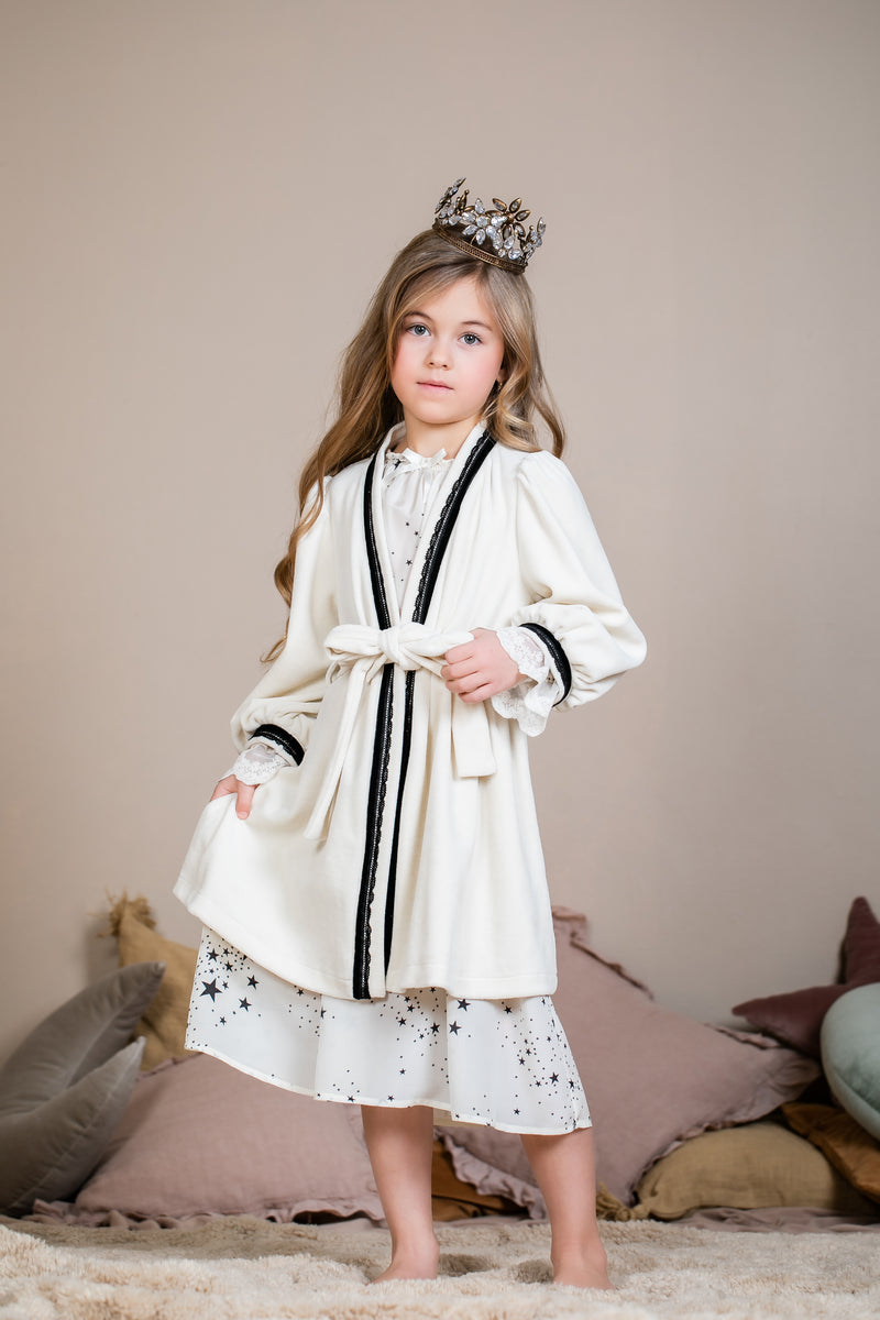 LUCINE - GIRLS DRESSING GOWN IN CREAM