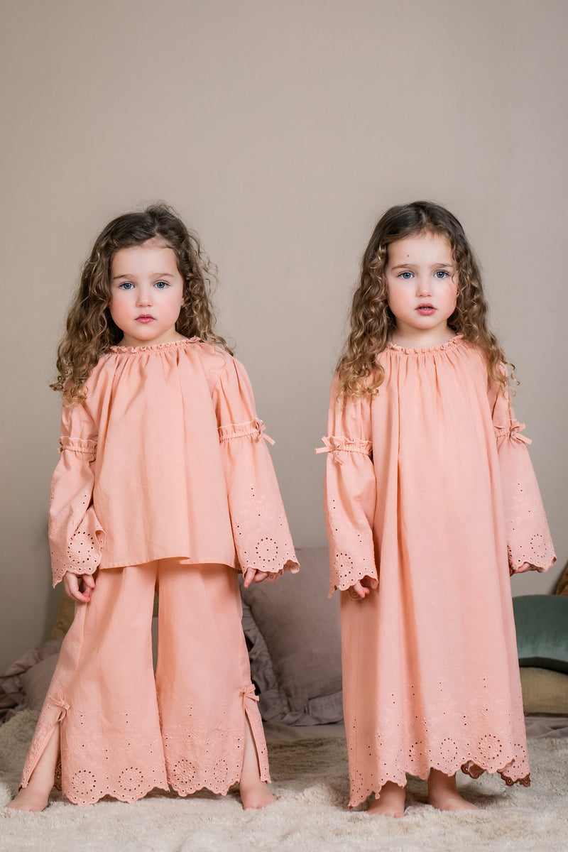 ESTHER - GIRLS PYJAMA SET IN DUSTY ROSE