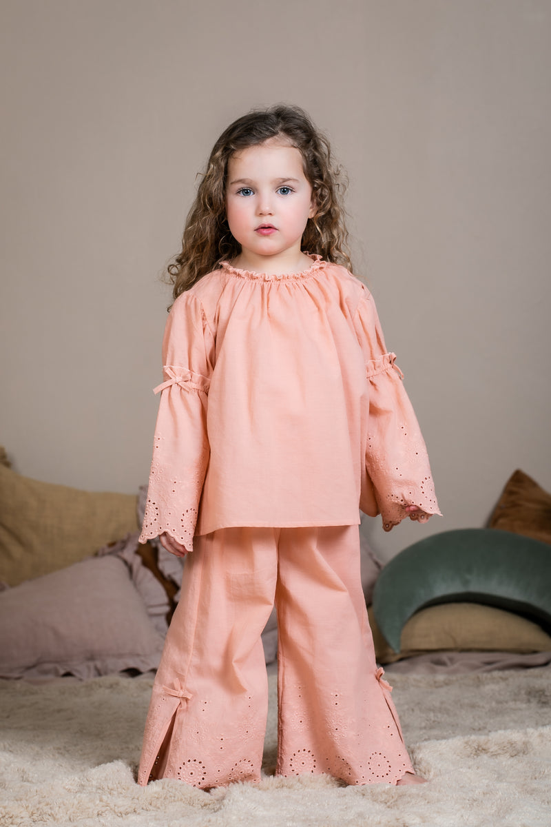 ESTHER - GIRLS PYJAMA SET IN DUSTY ROSE