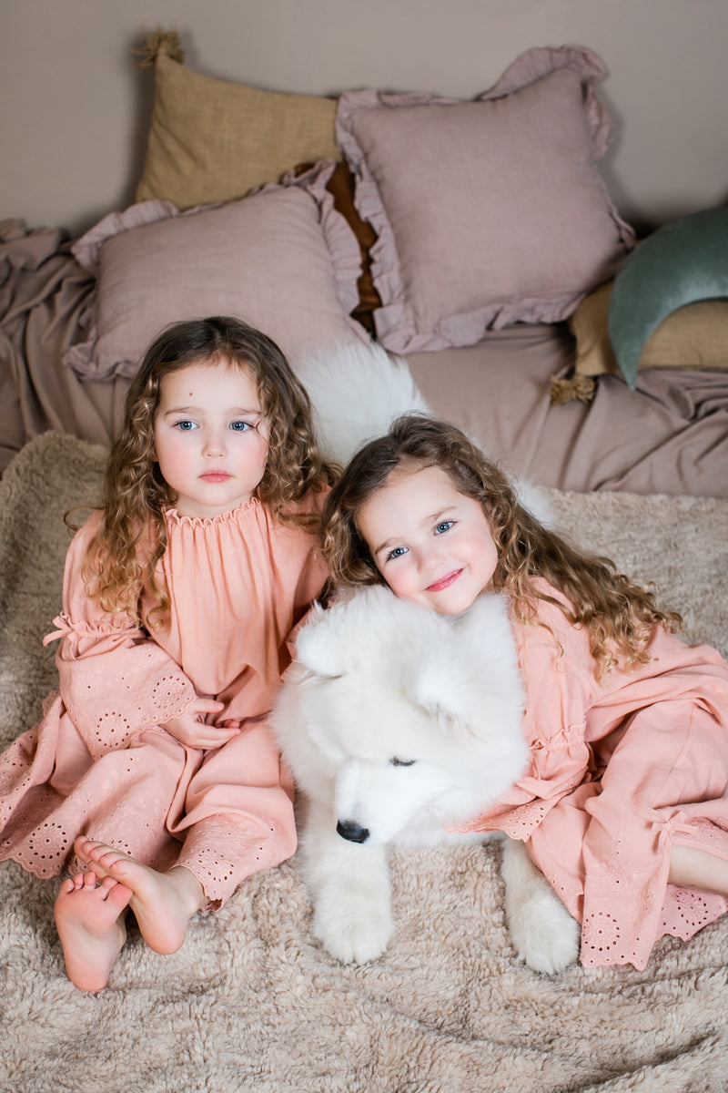 ESTHER - GIRLS PYJAMA SET IN DUSTY ROSE