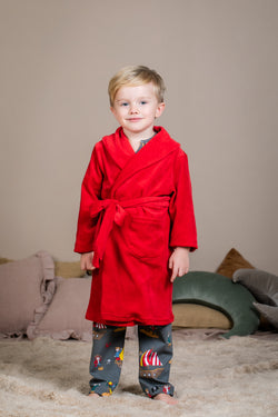 NATHAN - BOYS' BATHROBE IN RED