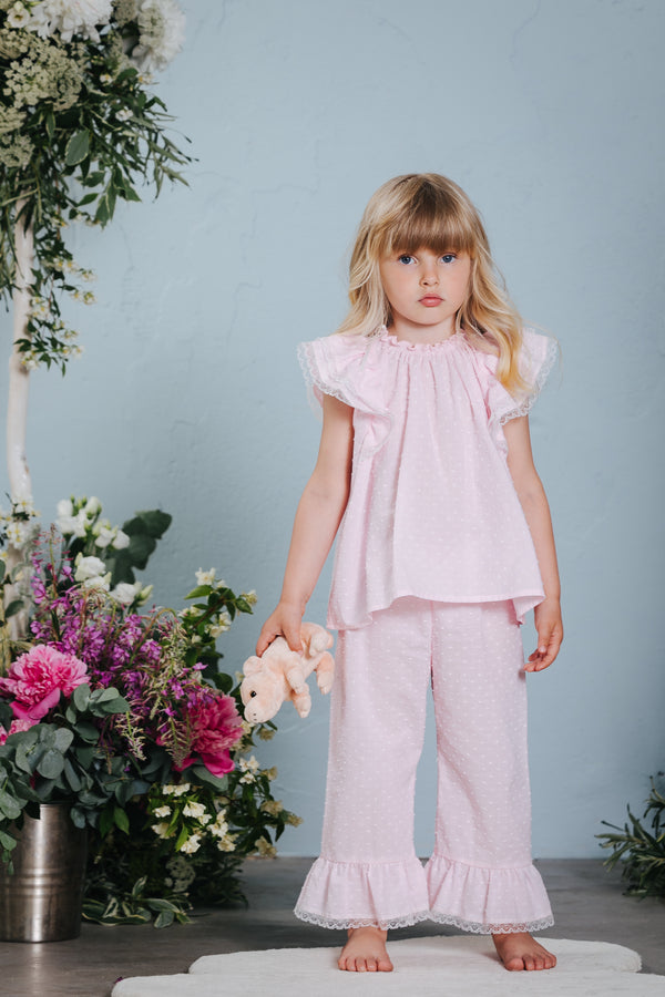 Adorable girls’ pink pyjama set Eugene