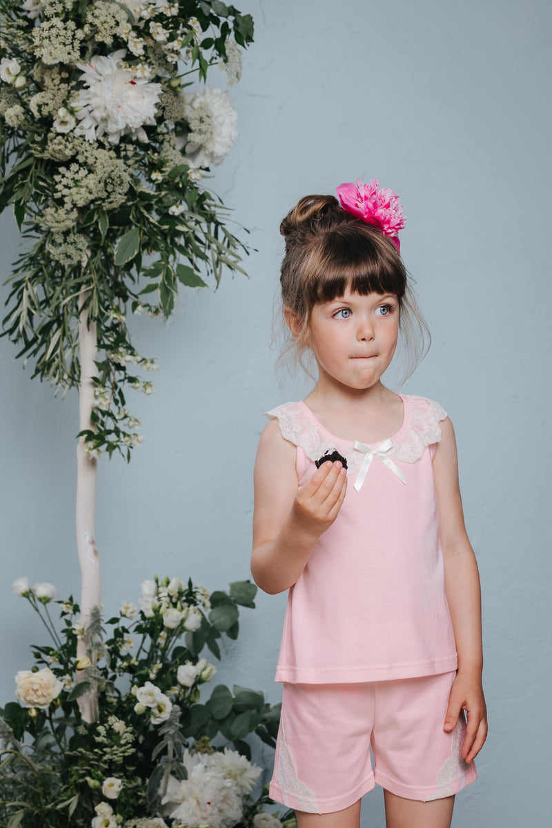 Kids' short-sleeved pink pyjama set Melania
