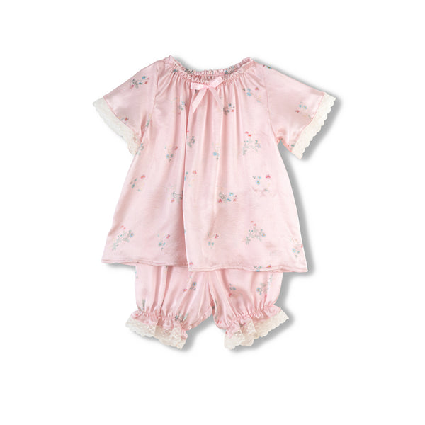 Luxurious floral pink baby pyjama set Polina