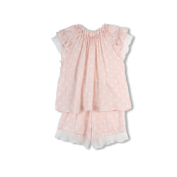 Cute girls’ peach pink pyjama set Adelia