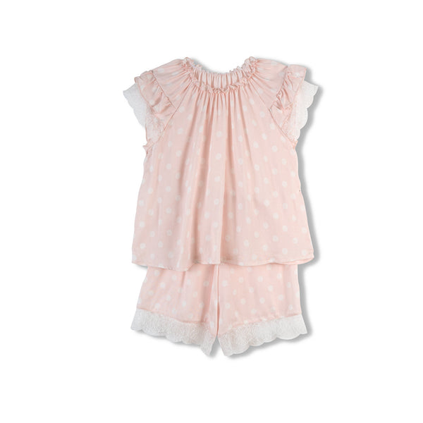 Cute girls’ peach pink pyjama set Adelia