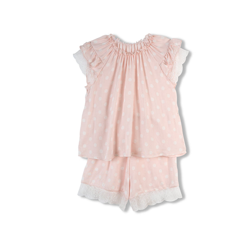 Cute girls’ peach pink pyjama set Adelia