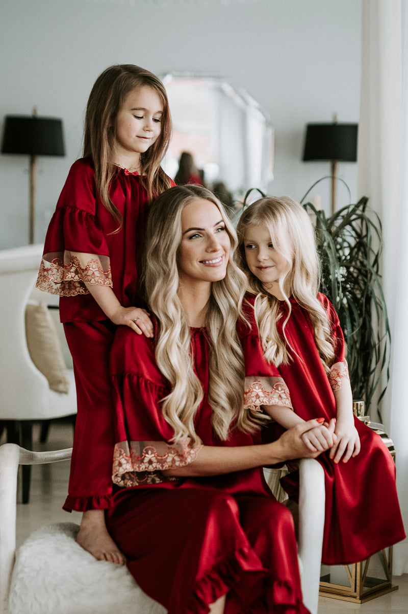 Exclusive children\'s children set | for Perfect Christmas pyjama AMIKI nightwear Marite silk –