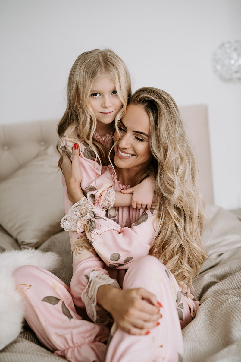 GRACE - GIRLS PYJAMA SET IN PINK ROSES