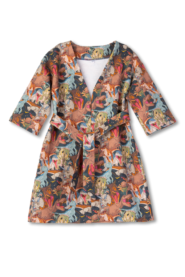 DAVID - BOYS' ROBE IN DINOSAUR PRINT