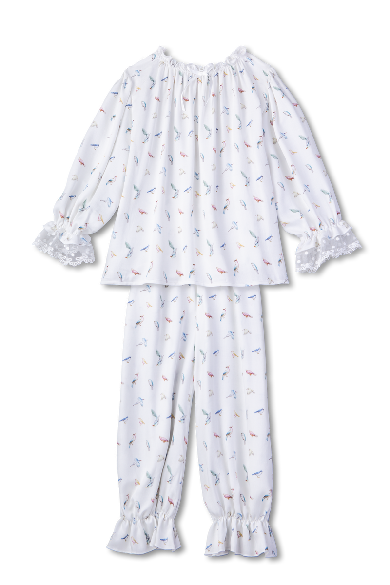 GRACE - KIDS' PYJAMA SET IN WHITE BIRDS