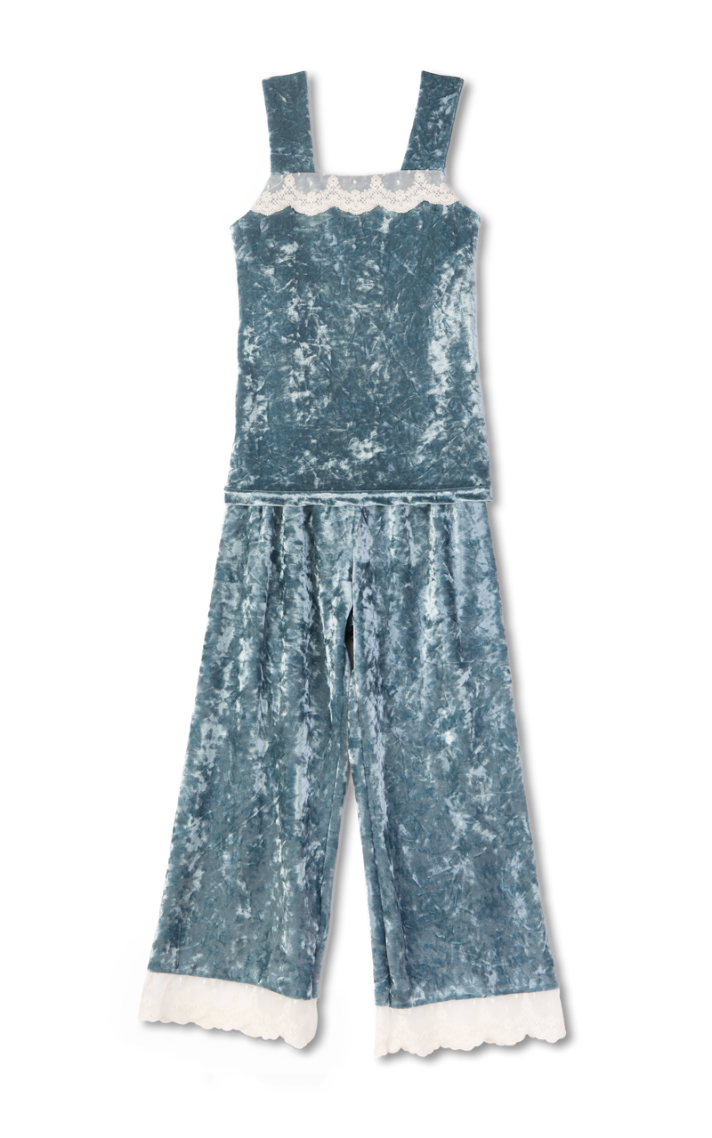 JASMINE - GIRLS' PYJAMA SET IN AQUAMARINE