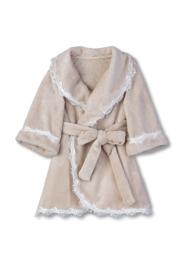 KAYLA - GIRLS' BEIGE BATHROBE