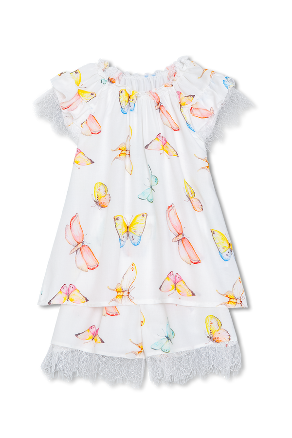 ADELIA - KIDS' PYJAMA SET WHITE BUTTERFLIES