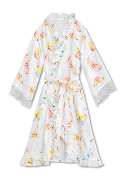 SOFIA - CHILDREN’S DRESSING GOWN WHITE BUTTERFLIES