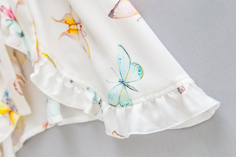 SOFIA - CHILDREN’S DRESSING GOWN WHITE BUTTERFLIES