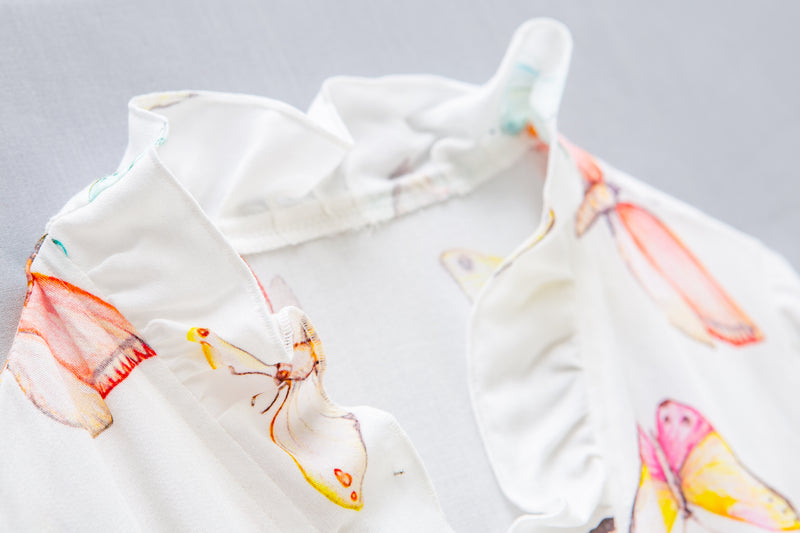 SOFIA - CHILDREN’S DRESSING GOWN WHITE BUTTERFLIES