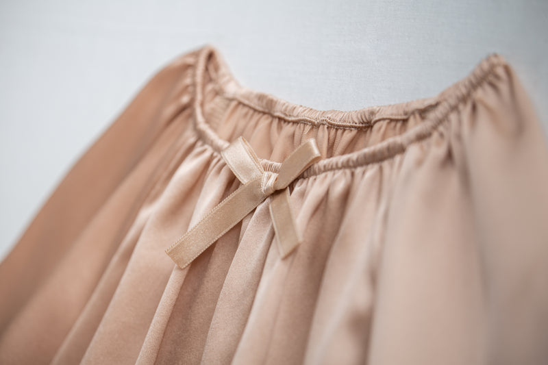OFELIA - GIRLS SILK NIGHTDRESS CARAMEL