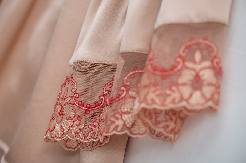 OFELIA - GIRLS SILK NIGHTDRESS CARAMEL