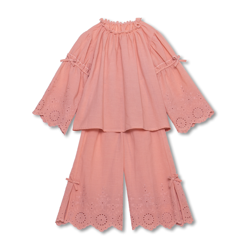 ESTHER - GIRLS PYJAMA SET IN DUSTY ROSE