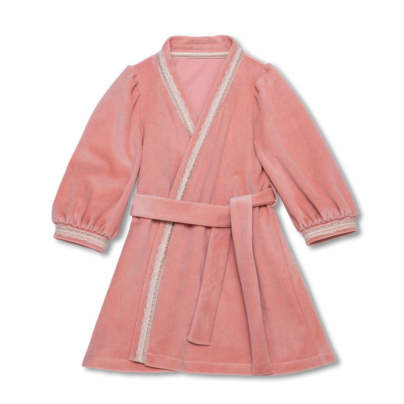 LUCINE - GIRLS DRESSING GOWN IN DUSTY PINK