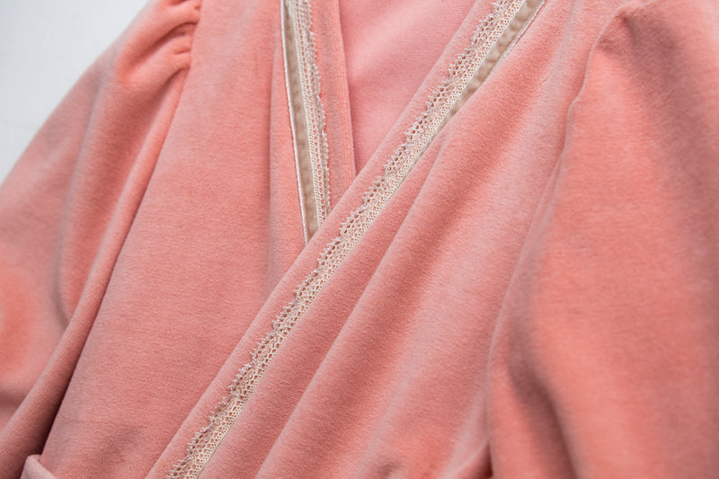 LUCINE - GIRLS DRESSING GOWN IN DUSTY PINK