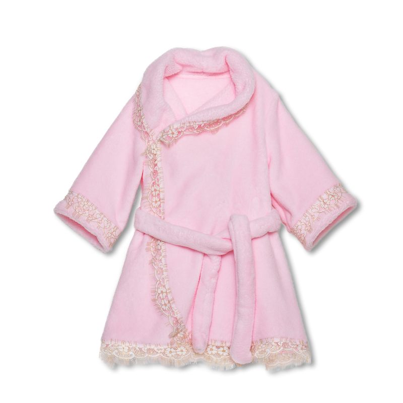 KAYLA - GIRLS BATHROBE IN CANDY PINK