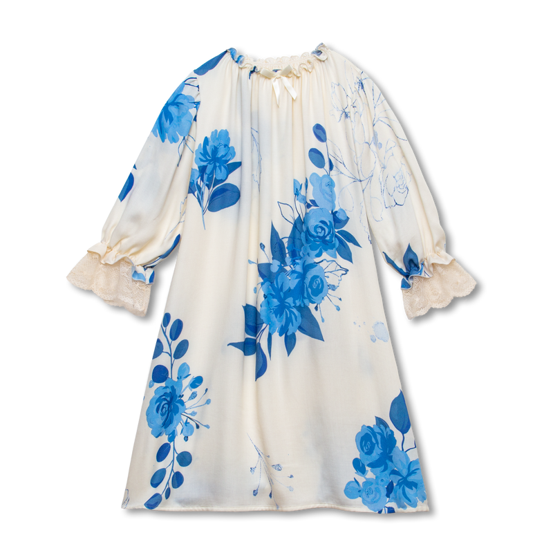 VICTORIA - GIRLS NIGHTDRESS BLUE ROSES