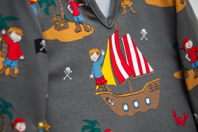 CHRIS - BOYS' PYJAMA SET IN PIRATES PRINT