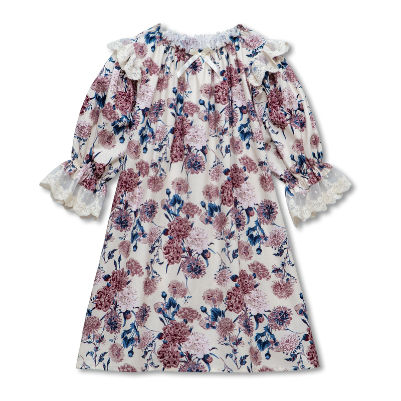 JULIETTE - GIRLS NIGHTDRESS PURPLE FLOWERS