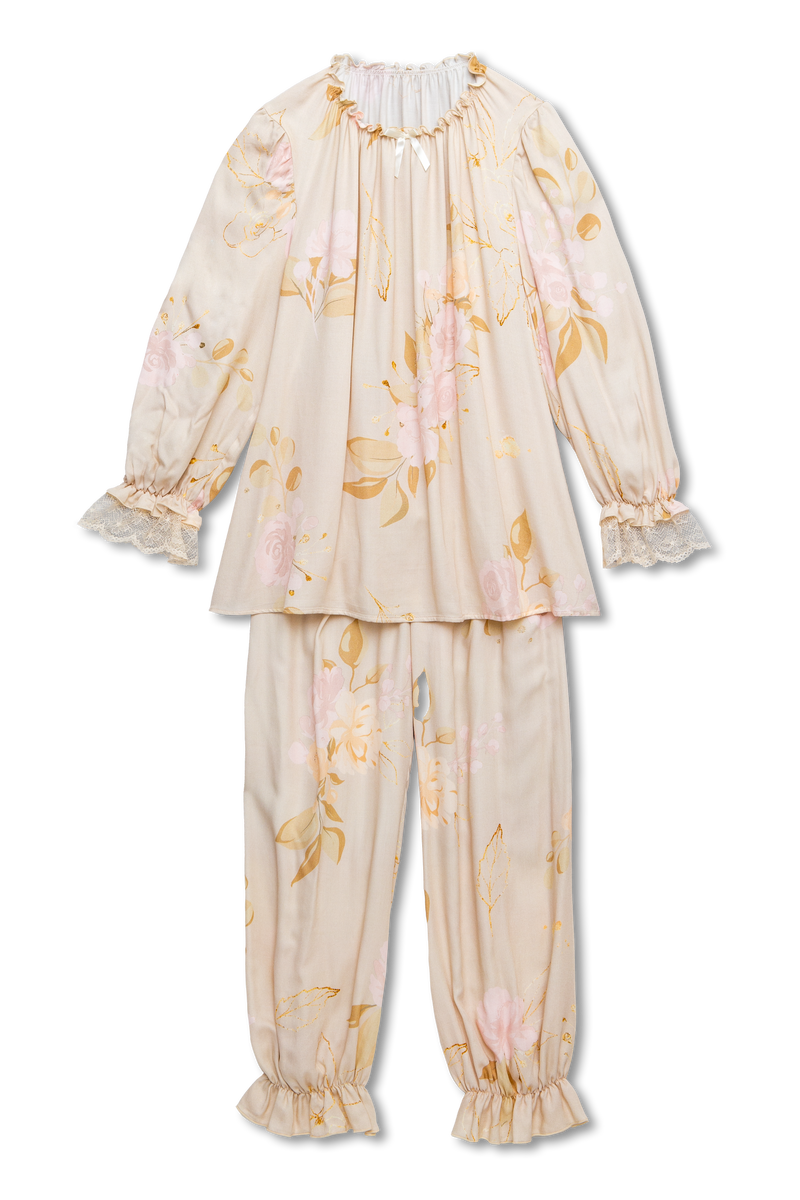 GRACE WOMEN’S PYJAMA IN BEIGE ROSES