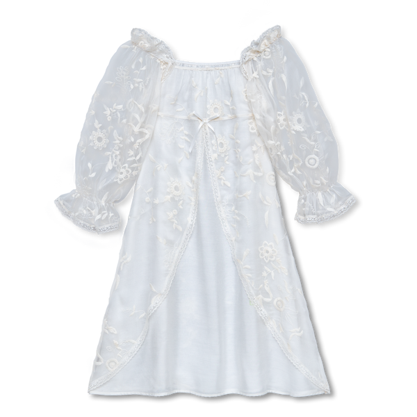 PENELOPE - GIRLS SILK NIGHTDRESS WHITE