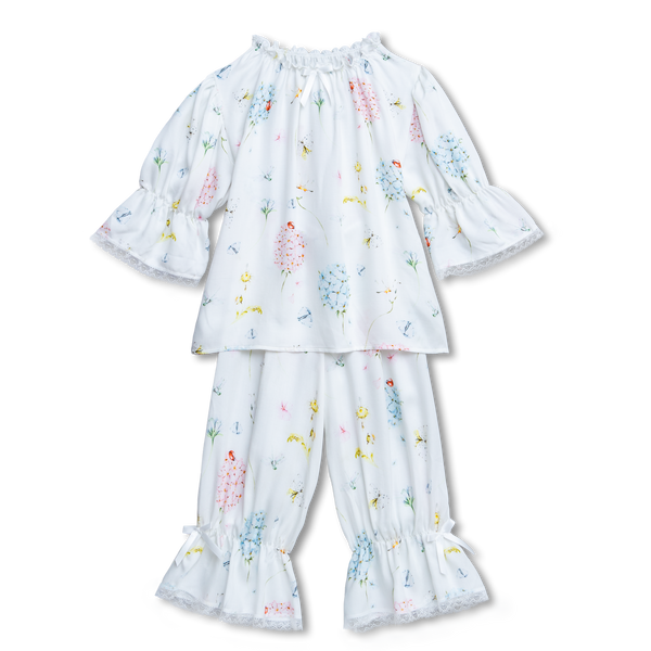 ARIANNA - GIRLS VISCOSE PYJAMA WHITE LADYBUG PRINT