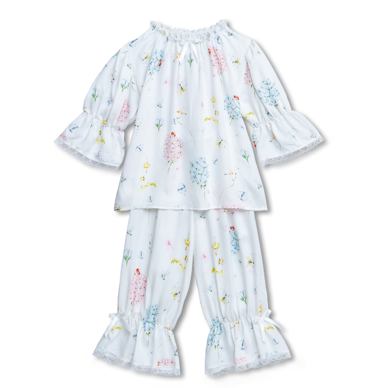 ARIANNA - GIRLS VISCOSE PYJAMA WHITE LADYBUG PRINT