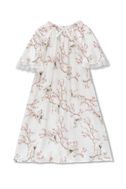 ANTONIA - GIRLS’ SILK NIGHTDRESS IVORY BIRDS