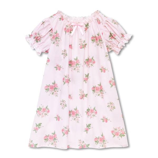 VANESSA - GIRLS COTTON NIGHTDRESS PINK ROSES