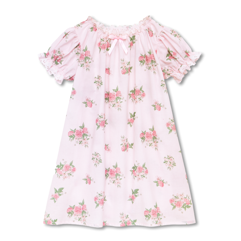 VANESSA - GIRLS COTTON NIGHTDRESS PINK ROSES