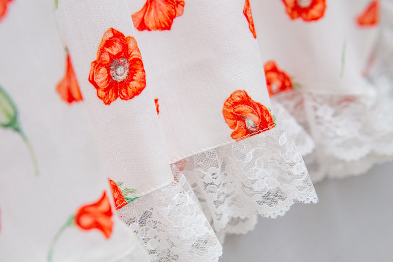 OLIVIA - GIRLS VISCOSE NIGHTDRESS POPPY PRINT